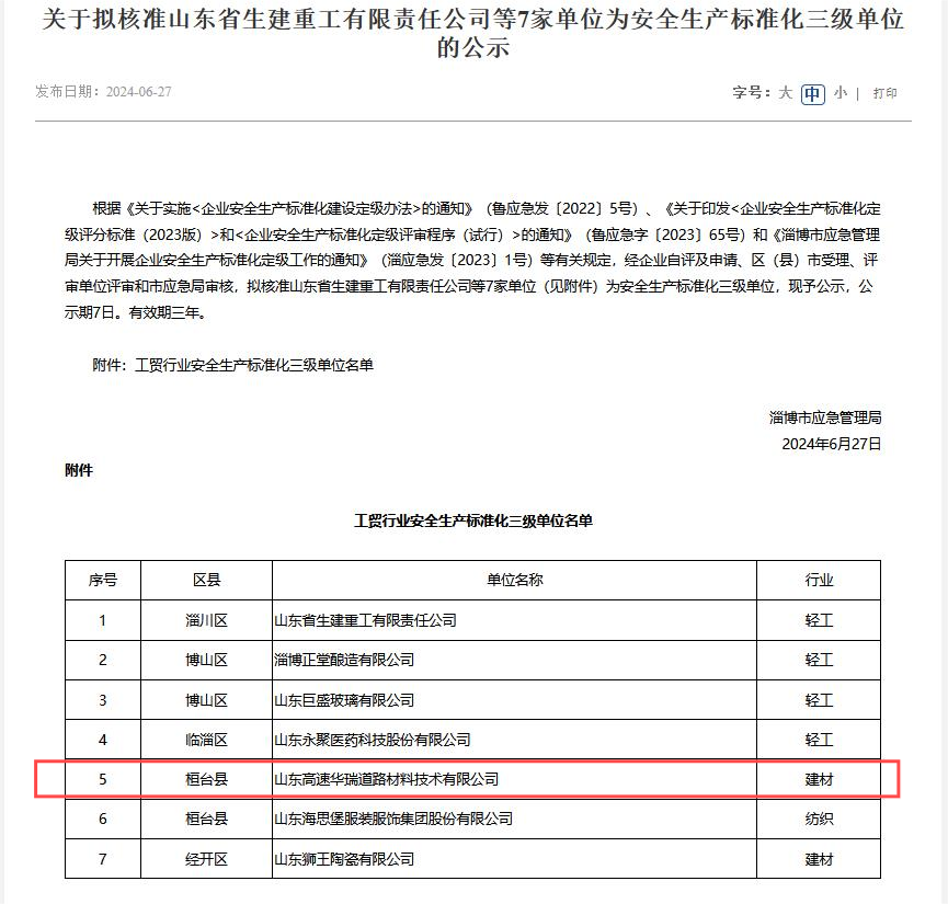 践行“六个主题年”丨华瑞公司获评安全生产标准化三级单位